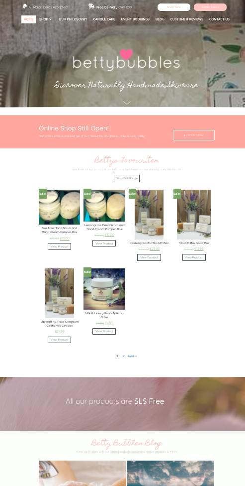 Betty Bubbles Website | Glasgow Web Designer Portfolio