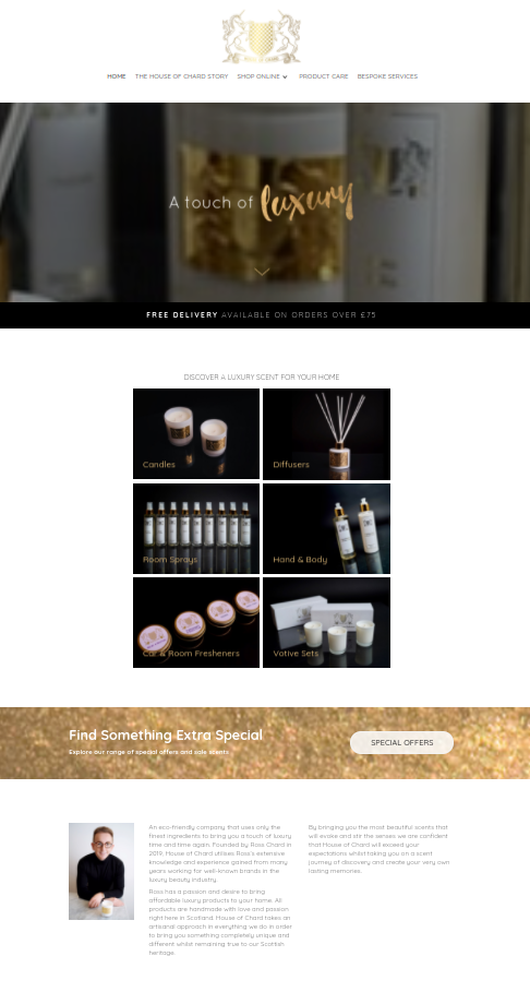 House of Chard Website | Glasgow Web Designer Portfolio
