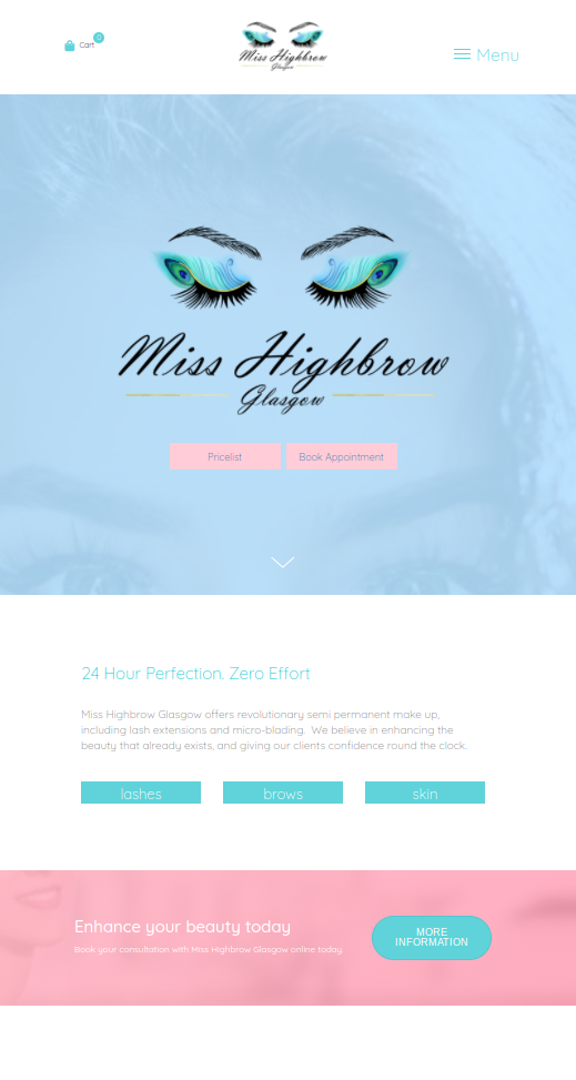 Miss Highbrow Website | Glasgow Web Designer Portfolio